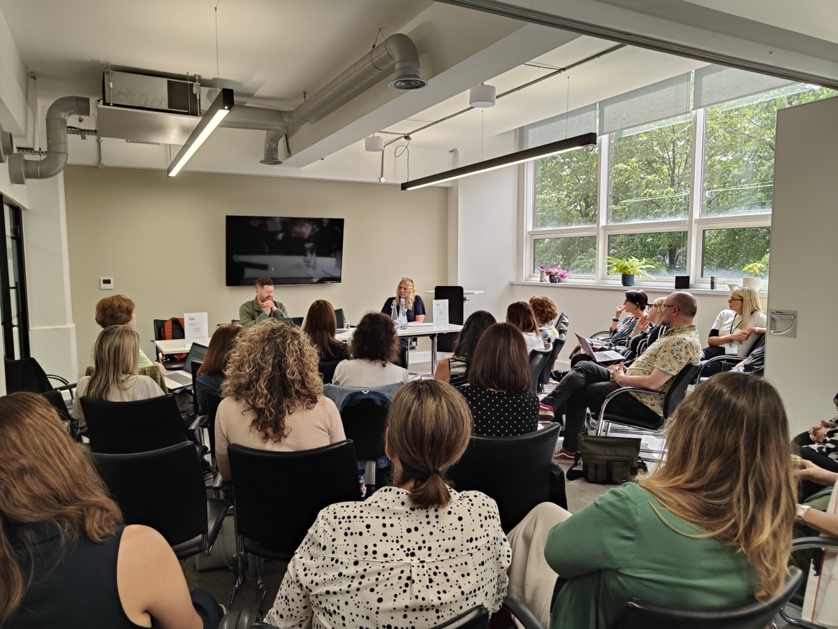 A speaker leading a session at the cross-examination training day